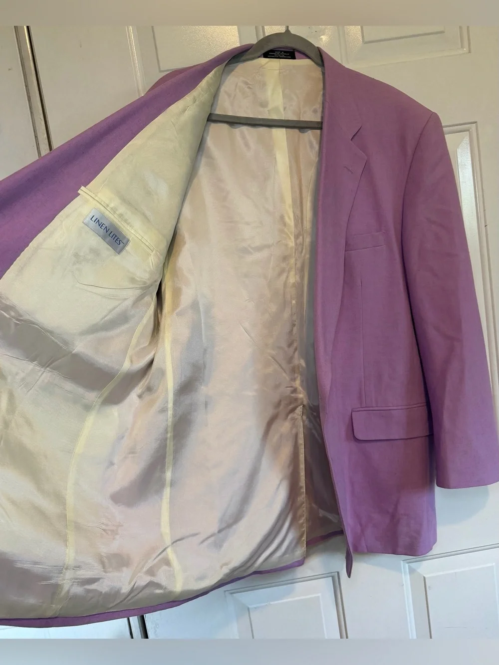 Linen Lites Size 48 Light Purple 2-Button Sport Coat Blazer Men’s Lightweight